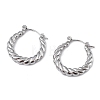 304 Stainless Steel Twist Teardrop Hoop Earrings for Women EJEW-I284-10P-1