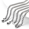 Non-Tarnish 201 Stainless Steel Box Chain Necklace STAS-S105-JN929-1-45-4