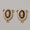 Zinc Alloy Enamel Religion Oval with Virgin Mary Chandelier Component Links FIND-WH0366-384G-06-1