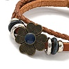 Braided PU Leather & Waxed Cords Multi-strand Bracelets BJEW-P329-07A-AB-2