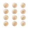 Craftdady 120Pcs 12 Styles Unfinished Natural Wood European Beads WOOD-CD0001-09-1