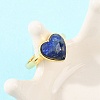 Natural Lapis Lazuli Finger Rings with Brass Findings G-H353-03G-02-3