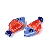 Hand Painted Fish Shaped Porcelain Beads PORC-N013-06G-2
