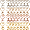 40Pcs 4 Colors Heart Shape Zinc Alloy Swivel Lobster Clasp FIND-SP0002-60-1