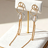Ring Shape Iron Tassel Stud Earrings LI8396-2-1