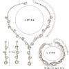 Brass Rhinestones Necklaces & Earring & Bracelets Sets for Women WGF929C-04-2