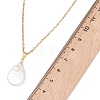 Baroque Natural Keshi Pearl Teardrop Pendant 304 Stainless Steel Cable Chain Necklaces for Women NJEW-JN05961-4