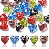 24Pcs 5 Colors Luminous Handmade Gold Sand Lampwork Beads FOIL-FS0001-02-1