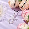 Glass Seed Beads & Shell Pearl Angel Pendant Necklaces NJEW-MZ00051-04-2