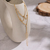 304 Stainless Steel Pavel Clear Cubic Zirconia Flat Round Tassel Cable Chain Ring Bracelets for Women CZ6446-2