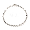 304 Stainless Steel Ball Chains Necklace for Women NJEW-JN03892-01-1