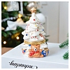 Porcelain Christmas Tree Decorative Hinged Jewelry Trinket Box DJEW-PW0012-055A-1