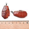 Natural Red Jasper Carved Pendants G-K369-01P-11-3