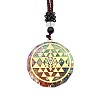 Orgonite Chakra Natural & Synthetic Mixed Stone Pendant Necklaces QQ6308-16-1