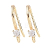 Brass Micro Pave Cubic Zirconia Earring Hooks KK-U008-09G-1