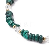 Natural Malachite Chip Beaded Bracelets for Women BJEW-JB11742-10-3