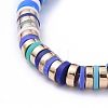 Handmade Polymer Clay Heishi Beads Stretch Bracelets BJEW-JB05300-3