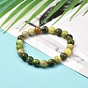 Natural Serpentine Beads Stretch Bracelet for Men Women for Her BJEW-JB06990-02-2