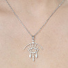 201 Stainless Steel Hollow Eye Pendant Necklace NJEW-OY001-84-1