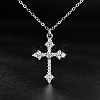 Cubic Zirconia Cross Pendant Necklace LS-ZV5438-2-1