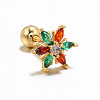 Snowflake Brass Cubic Zirconia Stud Earrings FS-WGD4C14-04-1