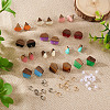 DIY 12 Pairs 12 Style Two Tone Resin & Walnut Wood Stud Earring Findings DIY-CW0001-35-14