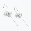 Brass Micro Pave Cubic Zirconia Ear Wrap Crawler Hook Earrings EJEW-H125-04P-2
