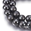 Electroplate Non-Magnetic Synthetic Hematite Beads Strands G-F585-A-12mm-2