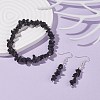 Natural Obsidian Chips Beaded Jewelry Set SJEW-JS01232-01-2