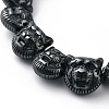 Non-Magnetic Synthetic Hematite Beaded Stretch Bracelets BJEW-H589-01J-2