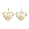 Brass Micro Pave Clear Cubic Zirconia Studs Earring for Women EJEW-S217-A08-1