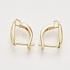 Brass Hoop Earring Findings with Latch Back Closure KK-T048-020G-NF-2