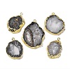 Imported Natural Geode Agate Big Pendants G-G895-08G-1