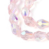 Transparent Electroplate Glass Beads Strands LS-EGLA-N023-6x8mm-A03-3