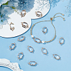 16Pcs Brass Pave Clear Glass Connector Charms FIND-BC0013-16G-5