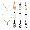 Fashewelry 9Pcs 9 Style Adjustable Braided Waxed Polyester Cord Macrame Pouch Necklace Making NJEW-FW0001-04-9