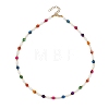 Dyed Round Natural Freshwater Shell & Rice Natural White Shell Beaded Necklaces for Women NJEW-JN06255-3