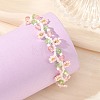 Flower Seed Bead Beaded Bracelet Sets with Cherry Quartz Glass for Women BJEW-MZ00350-02-2