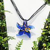 Starfish Millefiori Glass Pendant Silk Ribbon Necklaces FS-WG7586D-10-1