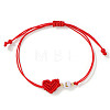Brass & Resin Beads Braided Bead Bracelets BH1312-12-1