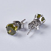 Cubic Zirconia Stud Earrings EJEW-I209-09-6mm-3
