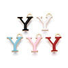 Rack Plating Alloy Enamel Pendants ENAM-T024-53Y-G-1