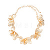 Alloy Flower Petaline Link Chain Necklaces for Women FS-WG970E6-01-3