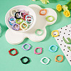 28Pcs 14 Colors Baking Paint Zinc Alloy Spring Gate Rings FIND-TA0010-21-5