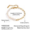French Vintage Natural Pearl Potato Beaded Bracelets with 304 Stainless Steel Paperclip Chains for Women HS0908-1-2