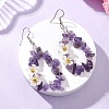 Natural Amethyst Flower Dangle Earrings EJEW-JE06802-02-1