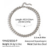 Vintage Style 304 Stainless Steel Triangle V Shaped Link Chain Necklaces for Women JI3504-2-1