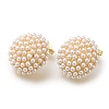 Rack Plating Half Round Brass Stud Earrings EJEW-H016-07G-2