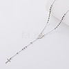 Vintage 304 Stainless Steel Round Rosary Bead Necklaces LC9339-6-1