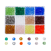 DICOSMETIC 1800Pcs 12 Colors Transparent Glass Beads Strands EGLA-DC0001-02-8